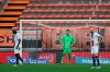 PSG's goalkeeper Sergio Rico, center, reacts after being defeated by FC Lorient during the French League One soccer match between FC Lorient and Paris Saint-Germain at the Moustoir stadium in Lorient, western France, Sunday, Jan. 31, 2021. (AP Photo/David Vincent)