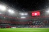 Snow falls over the stadium before the Champions League quarterfinal soccer match between Bayern Munich and Paris Saint Germain in Munich, Germany, Wednesday, April 7, 2021. (AP Photo/Matthias Schrader)