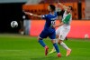 Hoffenheim's Moanes Dabbur, left, and Augsburg's Stephan Lichtsteiner fight for the ball during the German Bundesliga soccer match FC Augsburg against TSG 1899 Hoffenheim in Augsburg, Germany, Wednesday, June 17, 2020. (AP Photo/Michael Probst, Pool)