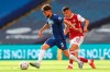 Chelsea's Jorginho challenges for the ball with Arsenal's Granit Xhaka, right, during the FA Cup final soccer match between Arsenal and Chelsea at Wembley stadium in London, England, Saturday, Aug.1, 2020. (Catherine Ivill/Pool via AP)