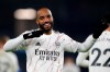 Arsenal's Alexandre Lacazette celebrates after scoring his side's first goal during the English Premier League soccer match between Brighton and Arsenal at the Falmer stadium in Brighton, England, Tuesday, Dec. 29, 2020. (AP Photo/Frank Augstein, Pool)