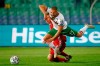 Bulgaria's Georgi Yomov, right, falls after a tackle by Hungary's Willi Orban during the Euro 2020 playoff semifinal soccer match between Bulgaria and Hungary at the Vasil Levski stadium in Sofia, Bulgaria, on Thursday Oct. 8, 2020. (AP Photo/Desislava Komarova)