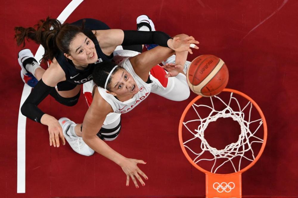 ARIS MESSINIS - POOL/AFP via GETTY IMAGES
Natalie Achonwa, who had 14 points against South Korea and Park Ji Su, will have to repeat that effort against unbeaten Spain.