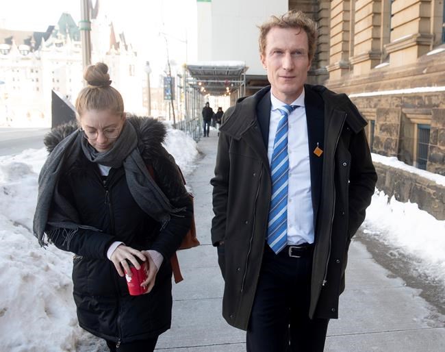 Indigenous Services Minister Marc Miller arrives at the Office of the Prime Minister and Privy Council building for a meeting of the Federal governments Incident Response Group in Ottawa, Monday February 17, 2020. THE CANADIAN PRESS/Adrian Wyld