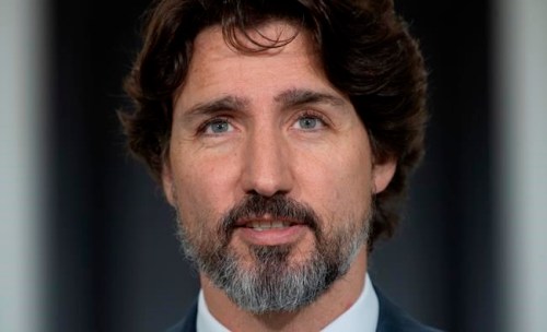 Prime Minister Justin Trudeau delivers his opening remarks at the start of a news conference outside Rideau Cottage in Ottawa, Monday May 25, 2020. THE CANADIAN PRESS/Adrian Wyld