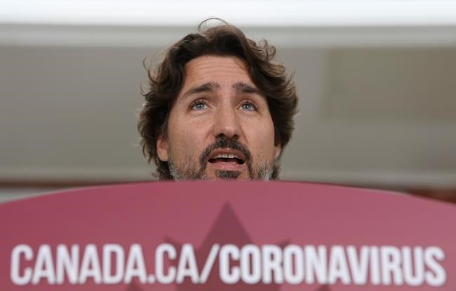 Prime Minister Justin Trudeau speaks during a news conference outside Rideau Cottage in Ottawa, Friday May 29, 2020. THE CANADIAN PRESS/Adrian Wyld