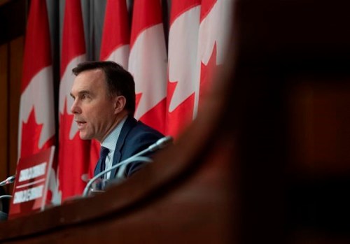Minister of Finance Bill Morneau speaks during a news conference in Ottawa, Friday, March 27, 2020. THE CANADIAN PRESS/Adrian Wyld