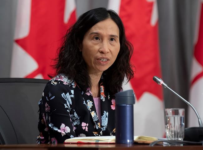 Chief Public Health Officer Theresa Tam speaks during a news conference in Ottawa, Wednesday April 15, 2020. THE CANADIAN PRESS/Adrian Wyld
