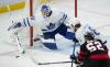 Adrian Wyld - THE CANADIAN PRESS
Maple Leafs goaltender Frederik Andersen deflects the puck wide of the net during his first NHL start in almost two months.