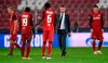 Salzburg's head coach Jesse Marsch walks to his disappointed players after the Champions League group A soccer match between RB Salzburg and Bayern Munich in Salzburg, Austria, Tuesday, Nov. 3, 2020. (AP Photo/Andreas Schaad)