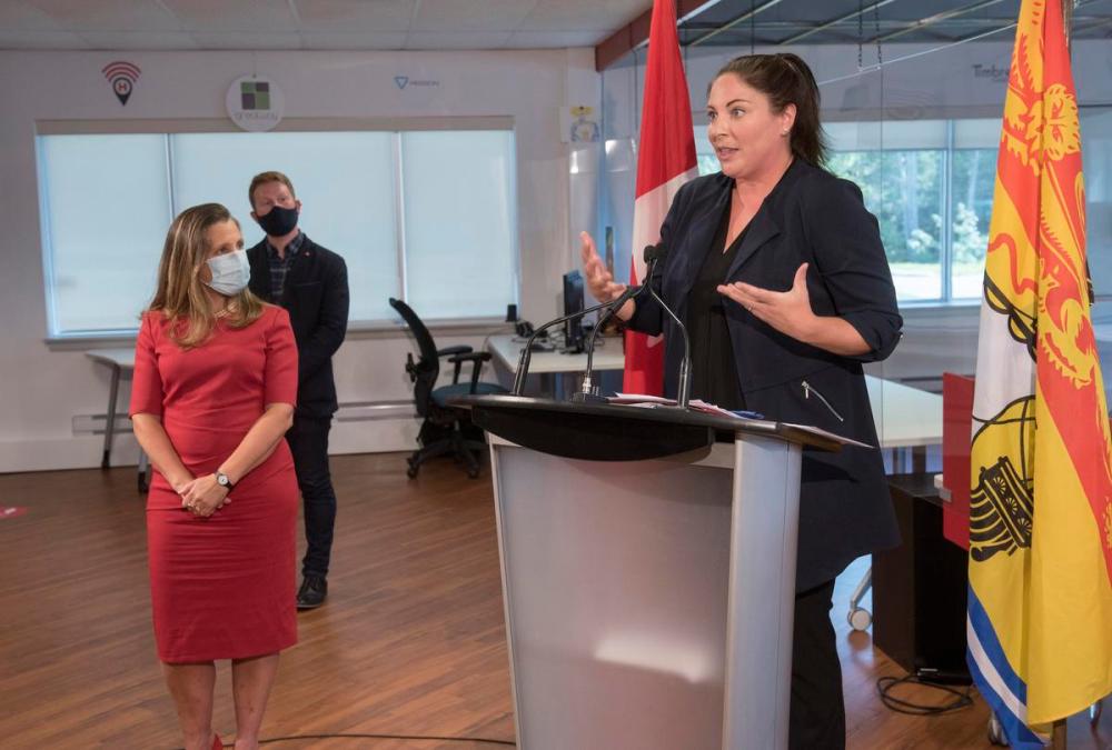 Stephen MacGillivray - THE CANADIAN PRESS FILE PHOTO
Jenica Atwin speaks to the media during a funding announcement this past summer as member of Parliament for Fredericton.