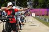 ADEK BERRY - AFP via GETTY IMAGES
Archers compete in the women's individual ranking round during the Tokyo 2020 Olympic Games at Yumenoshima Park Archery Field in Tokyo on July 23, 2021.