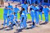 Julio Aguilar - GETTY IMAGES
The Blue Jays greet Bo Bichette after his walk-off home run beat the New York Yankees Wednesday.