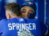 Rick Madonik - Toronto Star
After his second long ball of the game, Blue Jay Bo Bichette gets some love from teammate George Springer in the dugout Saturday.