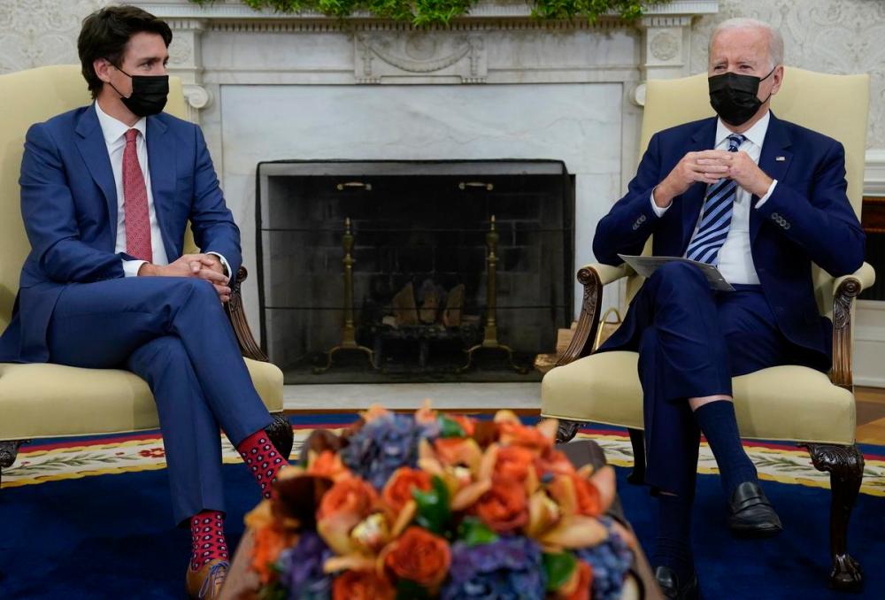 Evan Vucci - AP
U.S. President Joe Biden meets with Canadian Prime Minister Justin Trudeau in the Oval Office of the White House on Thursday. So far, it is not clear that Biden buys the Trudeau government’s argument about the the sanctity of trade agreements, Thomas Walkom writes.