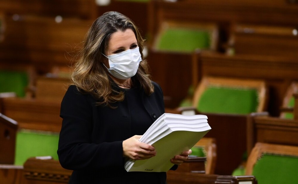 CP
Nothing in Finance Minister Chrystia Freeland's 226-page financial update offered clues on how the hundreds of billions of dollars in new federal debt will be repaid. (Sean Kilpatrick / The Canadian Press files)