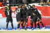 JASON FRANSON - THE CANADIAN PRESS
Canadian teammates celebrate one of Cyle Larin’s two goals in Tuesday night’s win over Mexico at Edmonton’s Commonwealth Stadium.