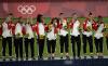 Rick Madonik - Toronto Star
Team Canada celebrates after receiving their medals.