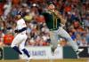 Bob Levey - Getty Images file photo
Oakland third baseman Matt Chapman flashed some leather during George Springer’s years with the Houston Astros.