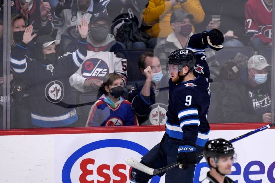 A power-play goal by Andrew Copp in the second period was the turning point, putting the Jets up front for good. (Fred Greenslade / The Canadian Press)