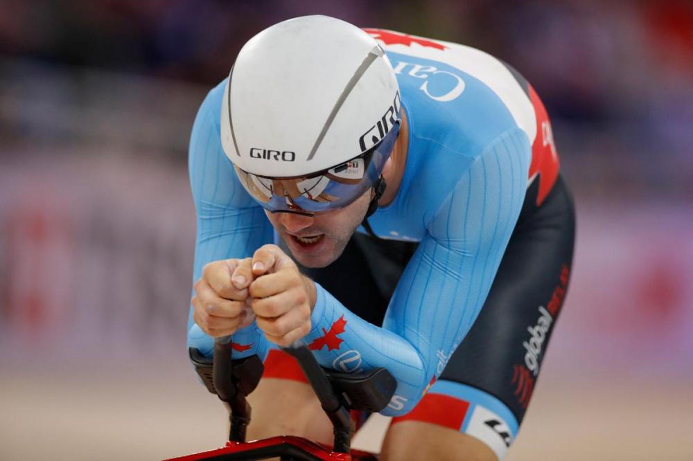 ODD ANDERSEN - AFP via GETTY IMAGES FILE PHOTO
Canada's Vincent De Haitre competes in the men's 1,000m time trial final at the UCI track cycling world championship at the velodrome in Berlin on Feb. 28, 2020.