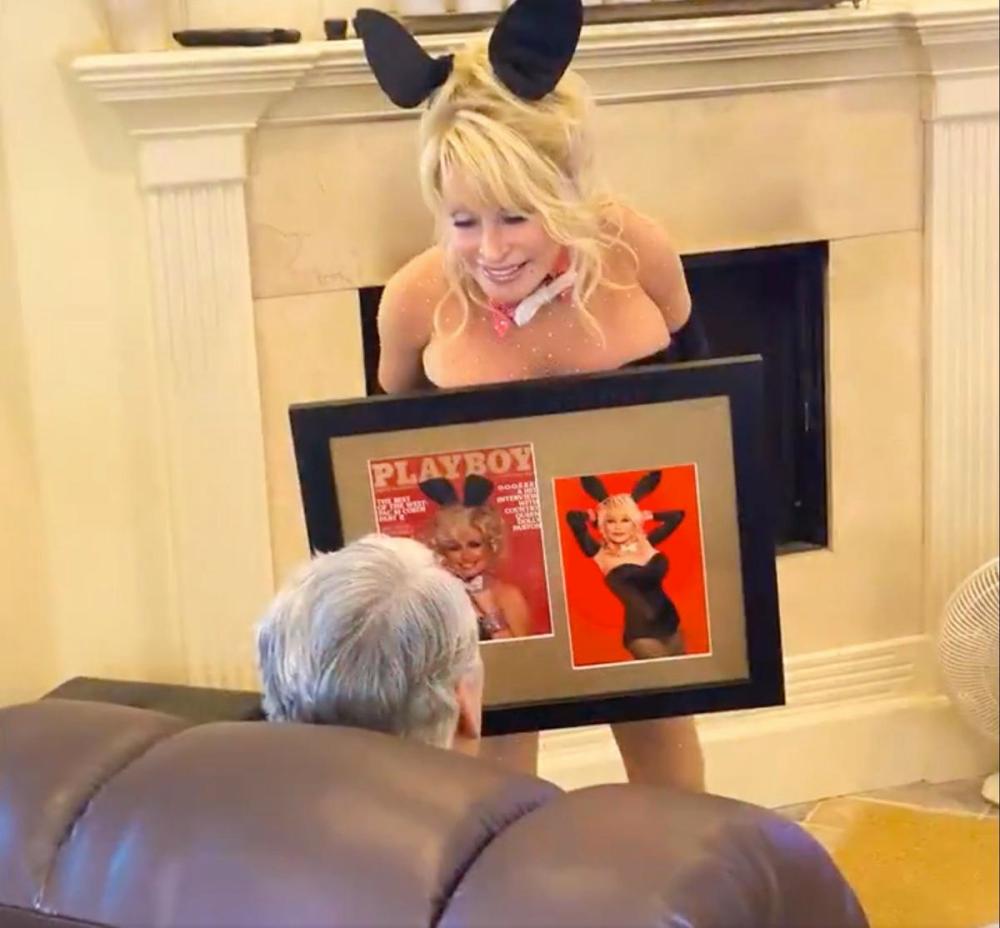 - TWITTER
Dolly Parton recreated her 1978 Playboy cover as a birthday gift for her husband.