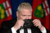 Frank Gunn - THE CANADIAN PRESS
Ontario Premier Doug Ford puts his mask on after speaking at a press conference at Queen's Park, in Toronto, Friday, April 16, 2021.