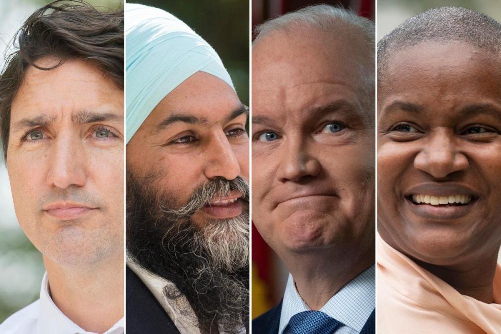 - Toronto Star/Canadian Press file
The four major party leaders, from left to right: Liberal Justin Trudeau, New Democrat Jagmeet Singh, Conservative Erin O'Toole and Green Annamie Paul.