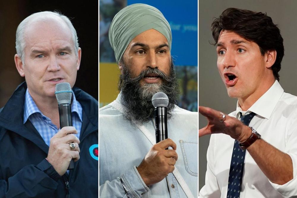 Justin Smirlies - THE CANADIAN PRESS file photos
Conservative Leader Erin O'Toole, left, NDP Leader Jagmeet Singh and Liberal Leader Justin Trudeau.