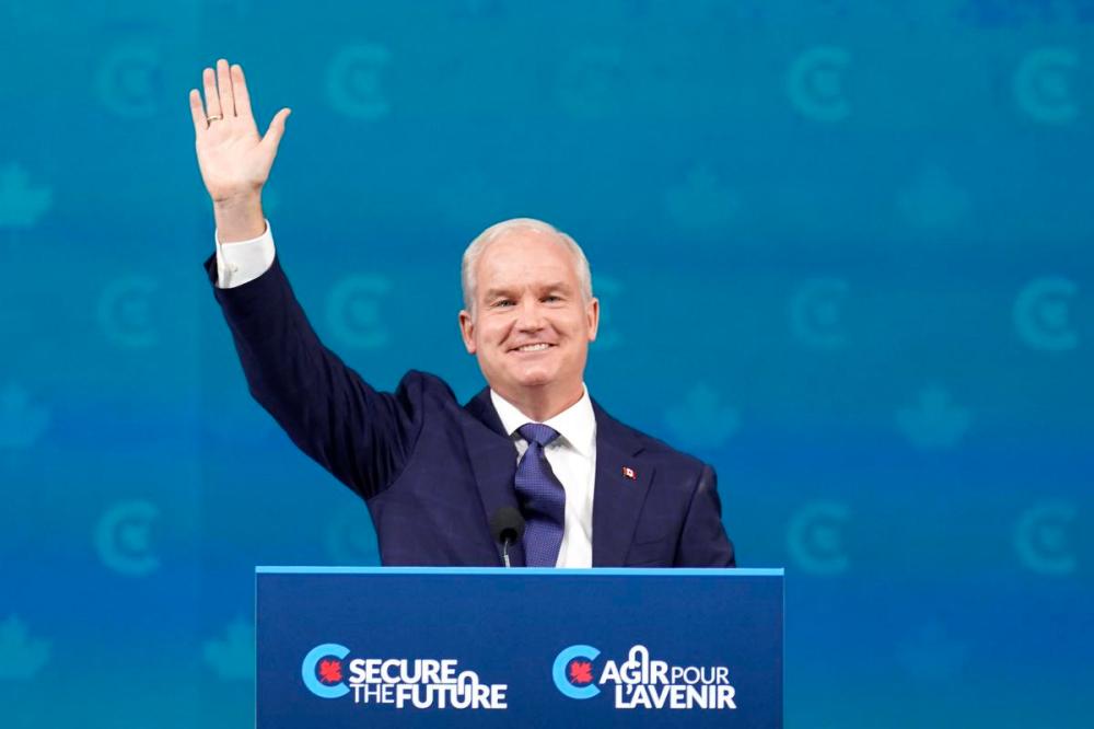 Adrian Wyld - THE CANADIAN PRESS
Conservative Leader Erin O'Toole gives his concession speech at his election night headquarters on Sept. 21, 2021.