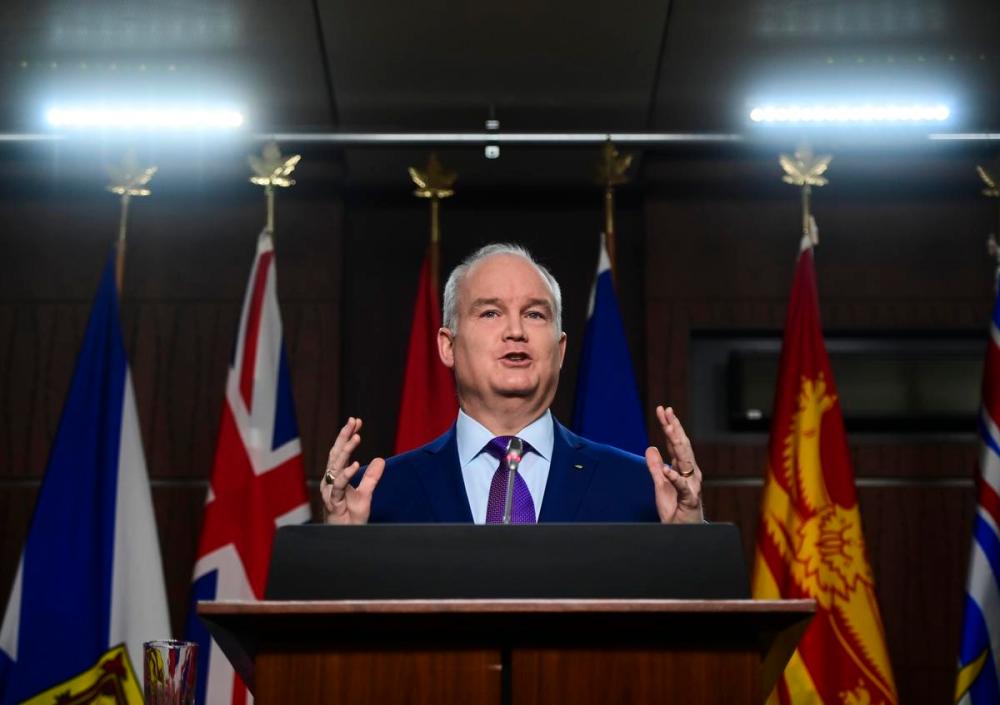 Sean Kilpatrick - THE CANADIAN PRESS FILE PHOTO
Conservative Leader Erin O'Toole speaks at a news conference on Parliament Hill in Ottawa on Jan. 25, 2021.