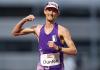 DARRYL DYCK - THE CANADIAN PRESS FILE PHOTO
Evan Dunfee, of Richmond, B.C., celebrates after finishing the 10,000-metre race walk event in a time of 38:39.72, setting a new Canadian record, during the Harry Jerome International Track Classic, in Burnaby, B.C., on June 12.