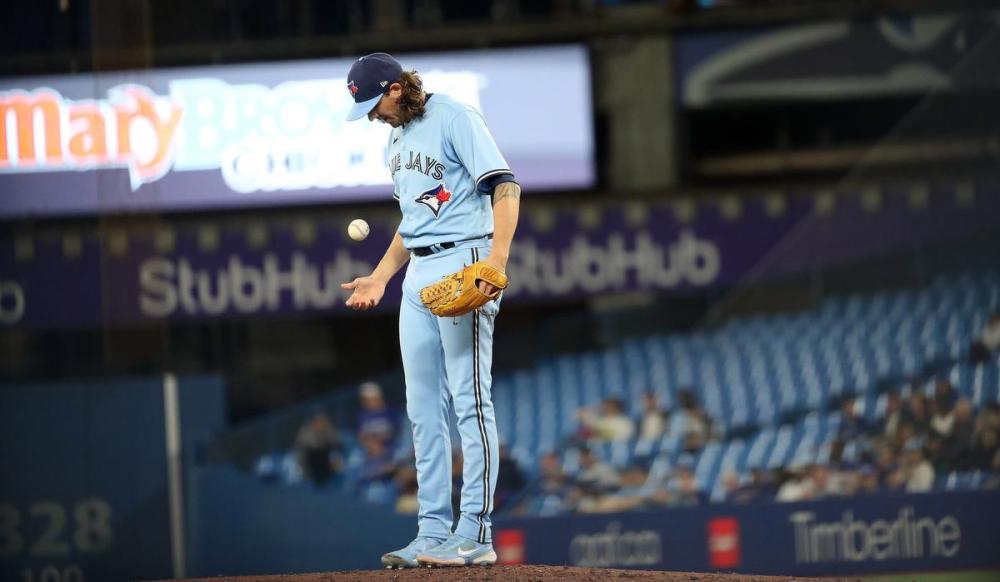Steve Russell - Toronto Star
Blue Jays starter Kevin Gausman had to work out of trouble for most of his five innings Wednesday and gave up his first homer of the season.