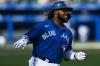 Joshua Bessex - AP
Vladimir Guerrero Jr. cruises into first base after one of his three hits in Saturday’s Blue Jays win over the Astros in Buffalo.