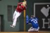 Billie Weiss/Boston Red Sox - GETTY IMAGES
Boston’s Trevor Story reaches for an overthrown ball as Jays outfielder Lourdes Gurriel Jr. steals his first base of the season.