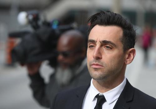 Steve Russell - Toronto Star
Jacob Hoggard, leaves court at 361 University Avenue after the first day of testimony in his trial.