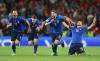 Carl Recine  - GETTY IMAGES
Italy’s Leonardo Bonucci, Andrea Belotti, Domenico Berardi and Rafael Toloi celebrate the final penalty that lifted the Azzurri into the Euro 2020 final.