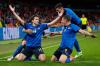 FRANK AUGSTEIN - POOL/AFP via GETTY IMAGES
Italian midfielder Federico Chiesa, left, celebrates with teammates after scoring the opening goal in a round-of-16 match against Austria. Italy won 2-1, with all the goals coming in extra time.
