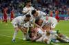 Matthias Schrader - The Associated Press
Italy celebrates Nicolò Barella’s opening goal in a 2-1 win over top-ranked Belgium. The Italians will meet Spain in the semifinals.