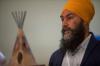 KAYLE NEIS - AFP via GETTY IMAGES
Federal NDP Leader Jagmeet Singh speaks to the media at a press conference in Cowessess, Sask on Aug. 20, 2021.