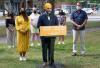 Paul Chiasson - THE CANADIAN PRESS
NDP Leader Jagmeet Singh responds to questions surrounded by his wife Gurkiran Kaur Sidhu, local MP Alexandre Boulerice, right, and supporters during a news conference in a park in Montreal on Aug. 15, 2021.
