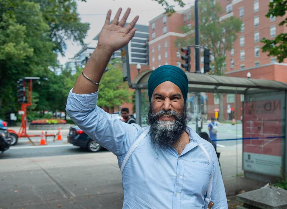 Andrew Vaughan - THE CANADIAN PRESS
Federal NDP Leader Jagmeet Singh waves to supporters as he visits Halifax on August 11. Jaime Watt asks: What if Singh and other progressive personalities prove far more magnetic than our time-hardened and world-weary prime minister?