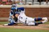 Adam Hunger - GETTY IMAGES
The Mets’ Brandon Nimmo is tagged out by Jays catcher Reese McGuire in the first inning Saturday. Nimmo was thrown out by Lourdes Gurriel Jr. as he tried to score on a James McCann single.