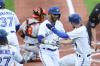 Joshua Bessex - The Associated Press
Lourdes Gurriel Jr. celebrates after his first career grand slam in the first inning of Thursday night’s game against the Orioles in Buffalo. It was basically game over at that point.