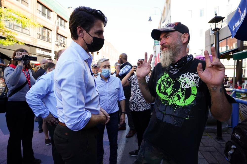 Sean Kilpatrick - THE CANADIAN PRESS
Liberal Leader Justin Trudeau makes a whistle stop in Trois-Riviers, Que., on Sept. 16, 2021.