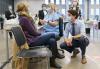 Paul Chiasson - THE CANADIAN PRESS
Prime Minister Justin Trudeau chats with a woman about to receive her COVID-19 vaccine while touring a vaccination clinic in Montreal on March 15, 2021. Trudeau’s Liberals may be enjoying all the recent reports of unrest and low spirits in the Conservative party, but many Liberals know that their biggest worry at the moment isn’t the Conservatives, but some future misstep of their own creation, Susan Delacourt writes.