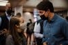 ANDREJ IVANOV - AFP via GETTY IMAGES
Prime Minister Justin Trudeau greets constituents at the Jarry Metro station in Montreal on the morning of Sept. 21, 2021.