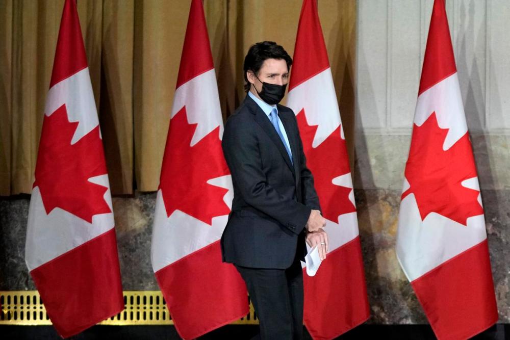 Justin Tang - THE CANADIAN PRESS
Prime Minister Justin Trudeau arrives at a news conference in Ottawa on Feb. 22, 2022.