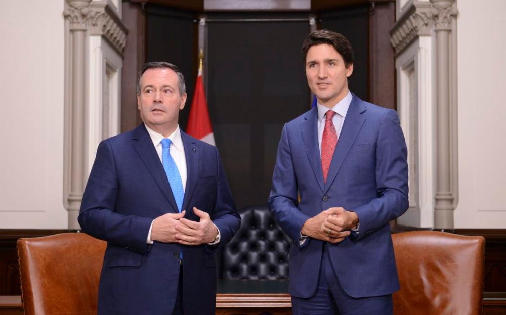 Sean Kilpatrick - THE CANADIAN PRESS/File photo
Prime Minister Justin Trudeau and Alberta Premier Jason Kenney are shown on Parliament Hill in this 2019 file photo. Kenney says Ottawa needs to listen to Alberta’s ideas on emissions reduction.