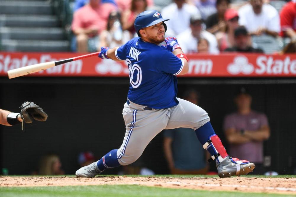 Brian Rothmuller - Getty Images
Alejandro Kirk connected for a pair of hits and scored four times in the Blue Jays’ victory over the Angels on Sunday.